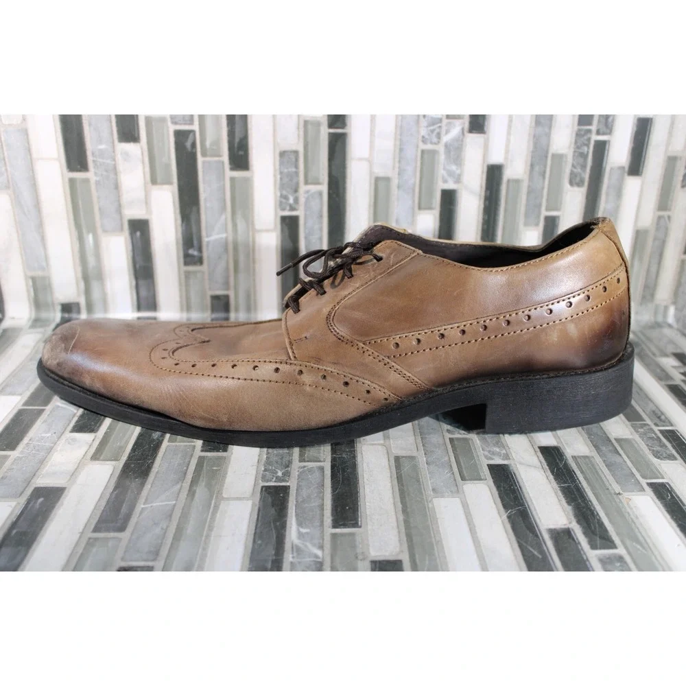 Giorgio Brutini Kwitt  Men's Oxford Tan Leather Wing‎ Tip Dress Shoes Size 11